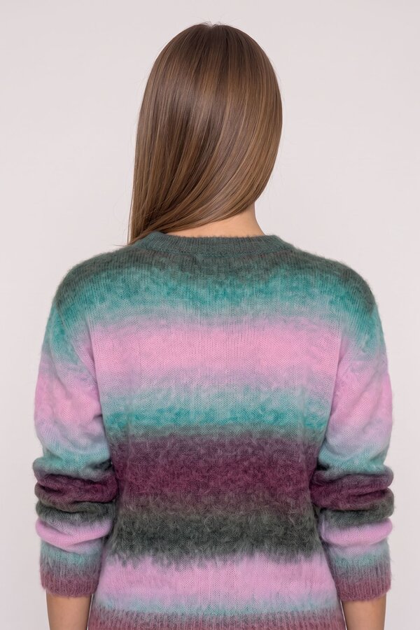 Due Amanti Weaves Pullover – Mud Bordeaux Stripes