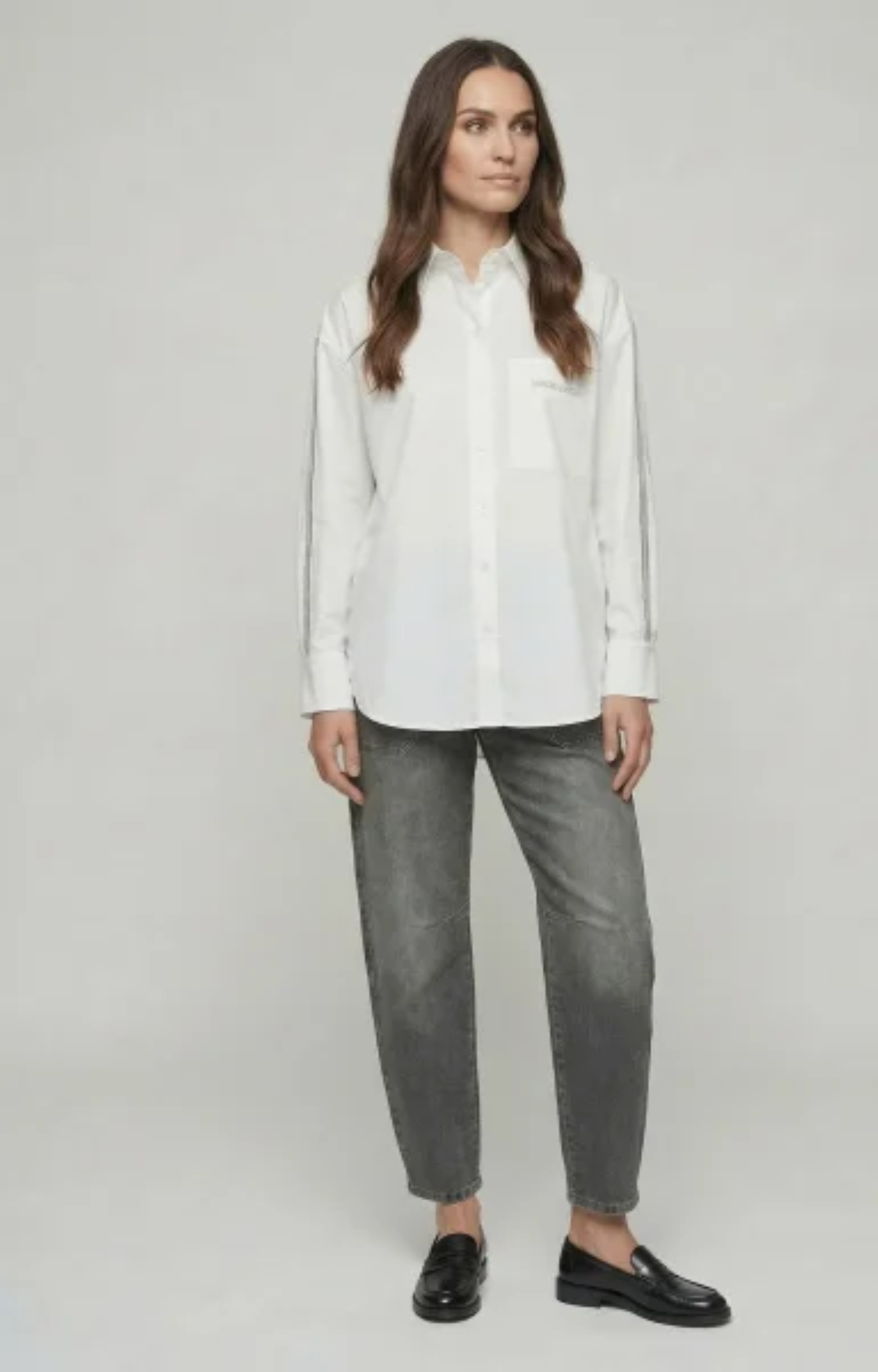 Marc Aurel Oversized Blouse Piping White