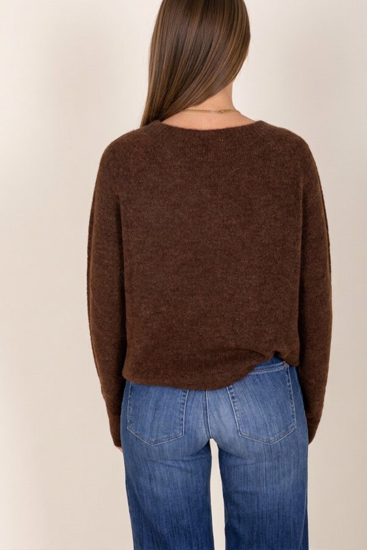 Fabienne Pullover Dark Chocolate achterkant
