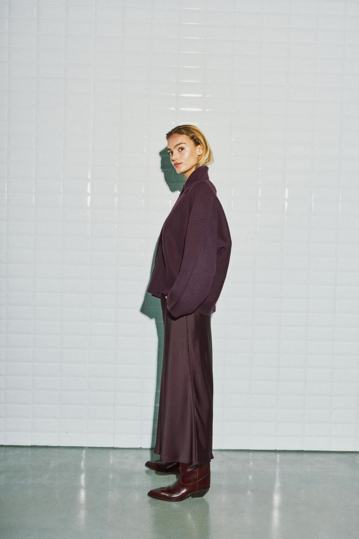 With Black Jenny Cardigan Wine