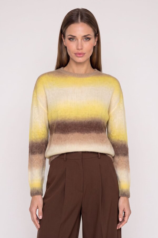 Due Amanti Weaves Pullover – Yellow Choco Stripes
