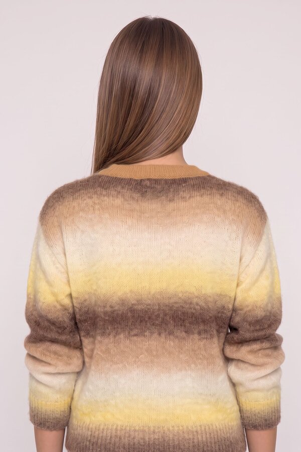 Due Amanti Weaves Pullover – Yellow Choco Stripes