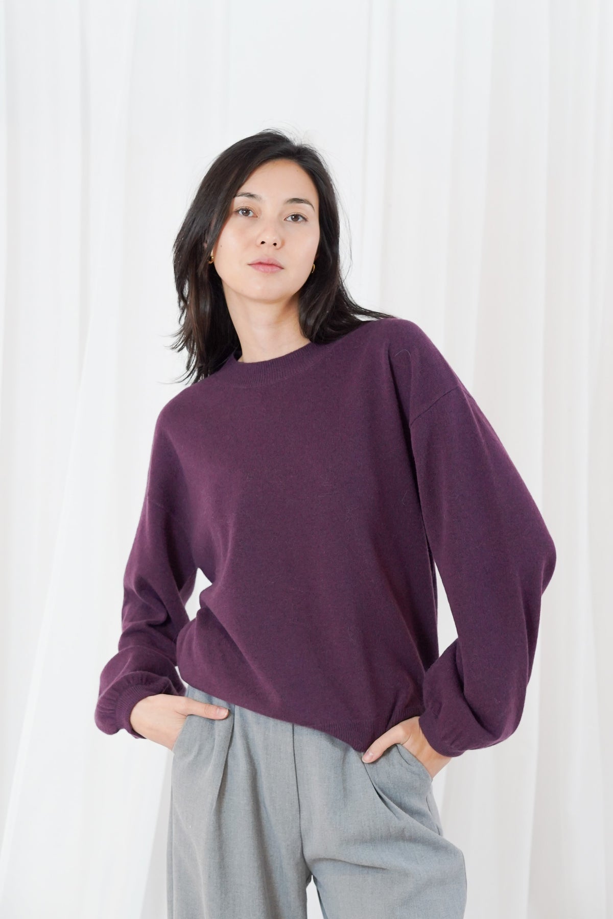 TWNS Mono Pullover Aubergine