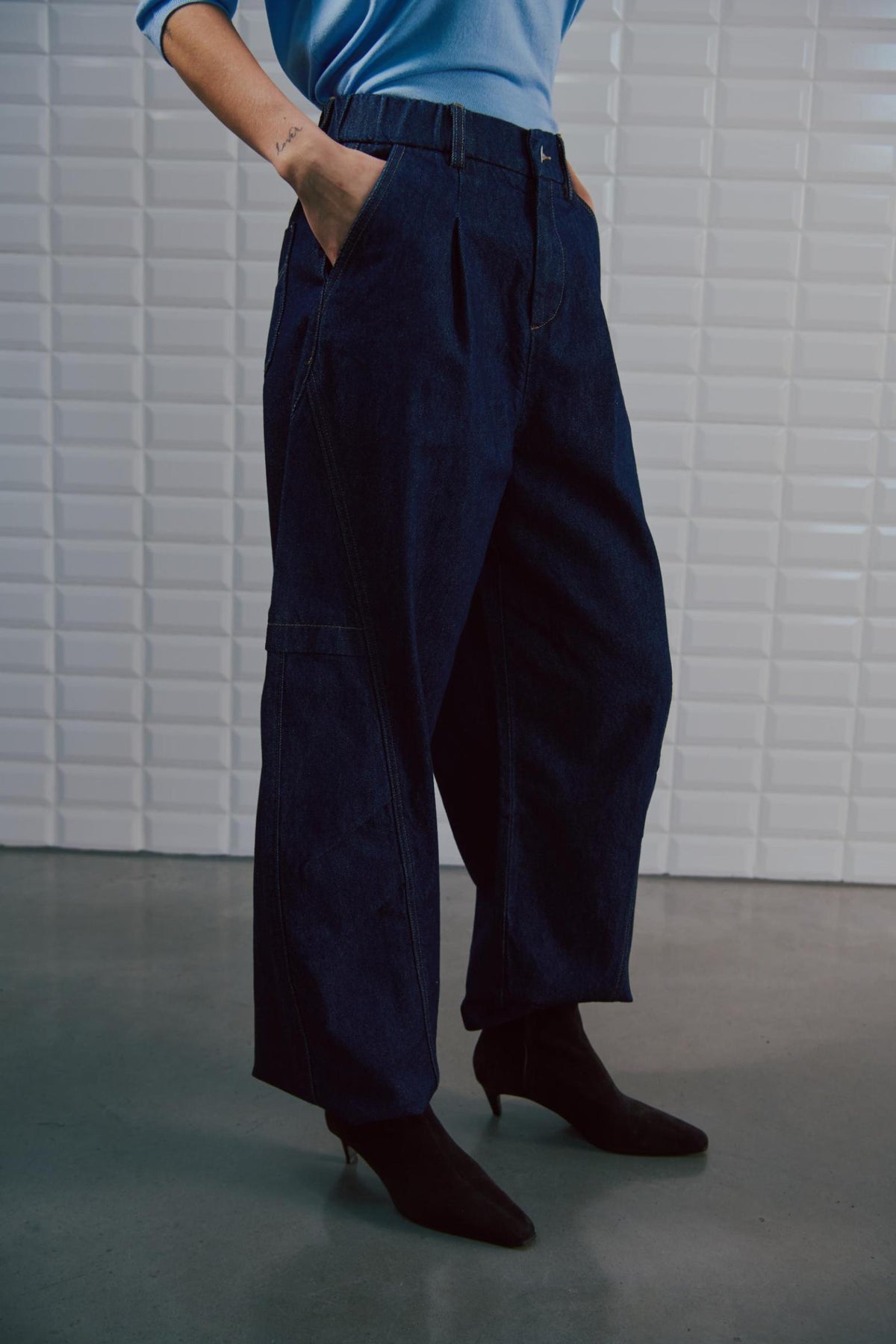 With Black Olive Track Jeans