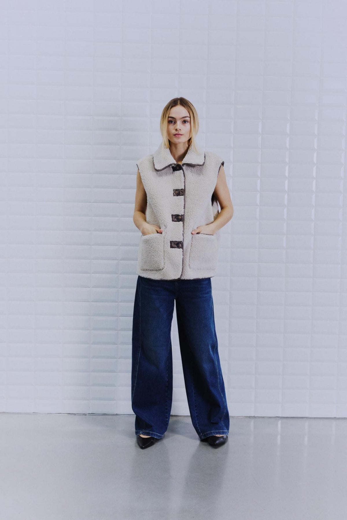 With Black Iris Bonded Waistcoat Birch