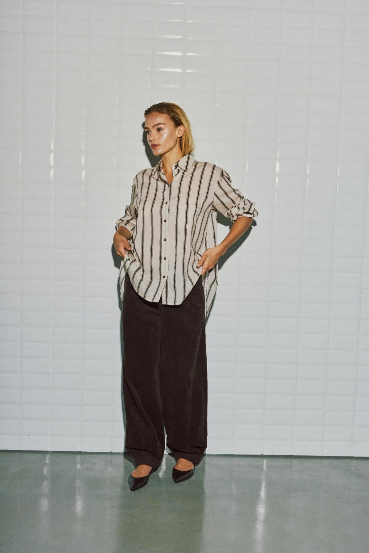 With Black Rhianna Blouse Japanese Pearl