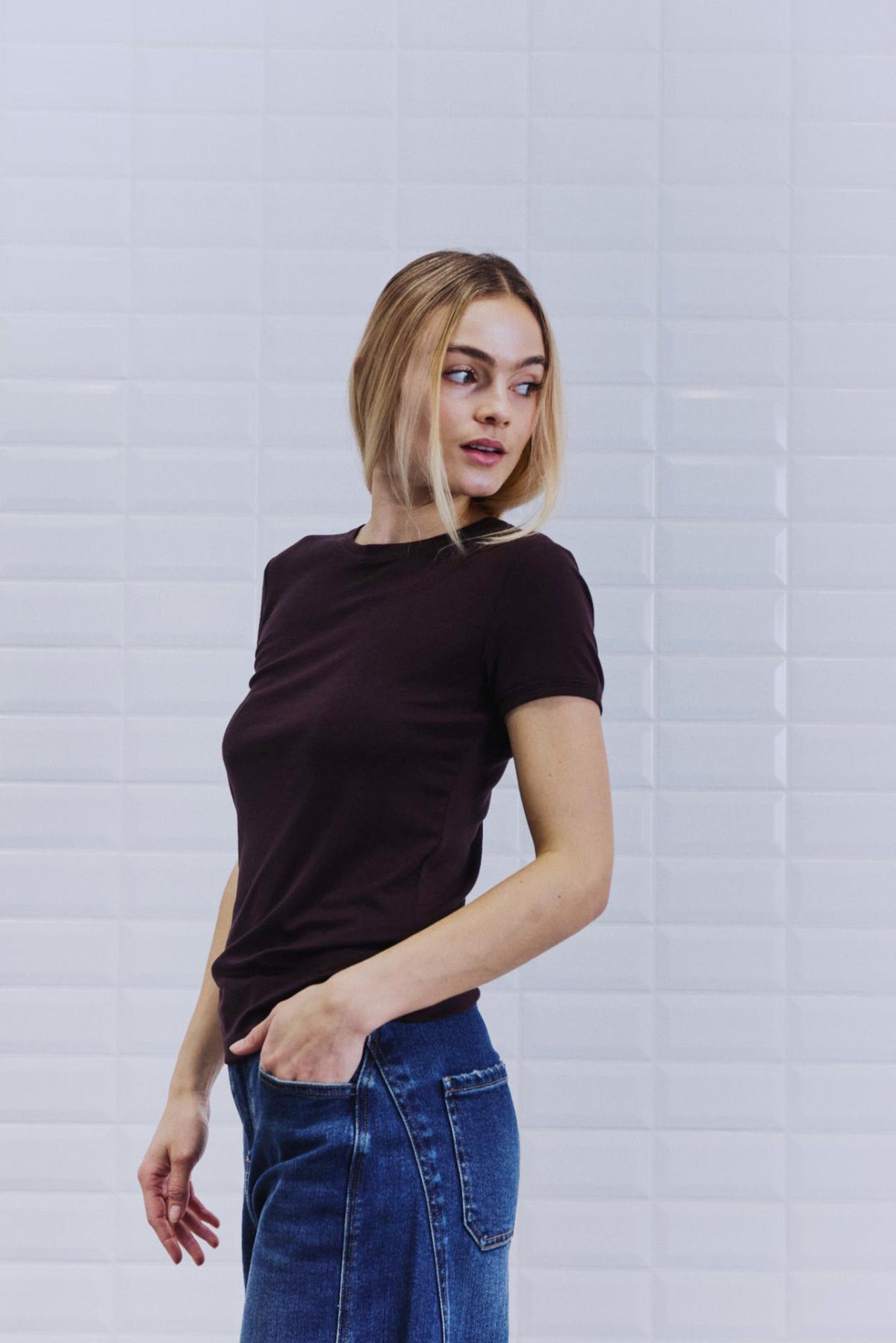 With Black Heather Shirt Dark Wine