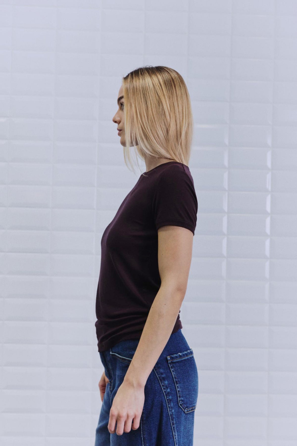 With Black Heather Shirt Dark Wine