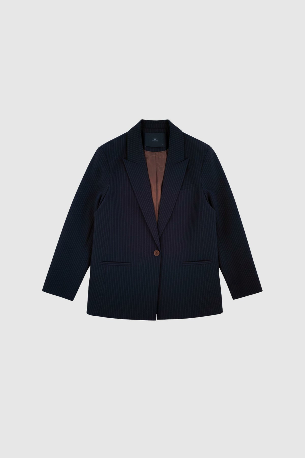 With Black Lily Tailored Blazer Navy Pinstripe